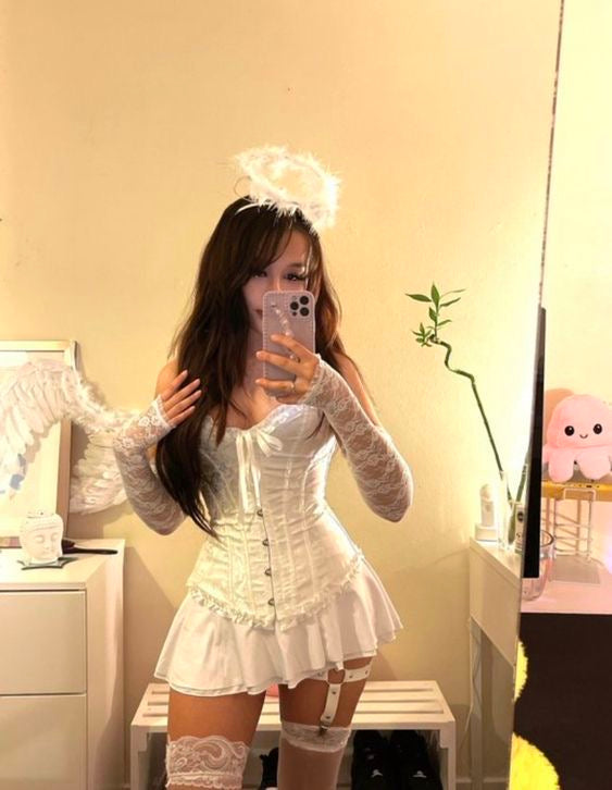 DISFRAZ ANGEL NEGRO O BLANCO