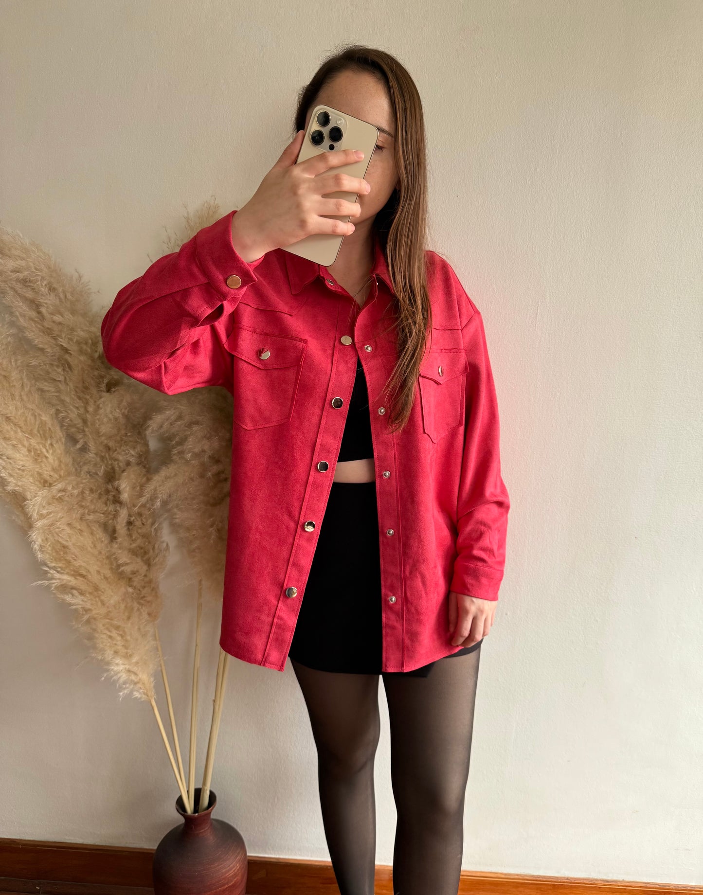 Chaqueta gamuza rojo