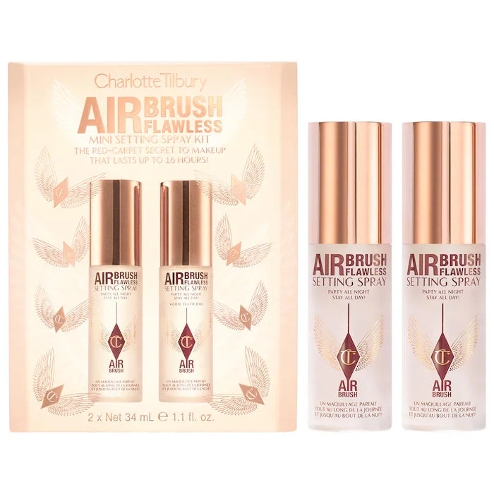 PREVENTA -Set Charlotte Tilbury Mini Airbrush Flawless Setting Spray Duo Gift