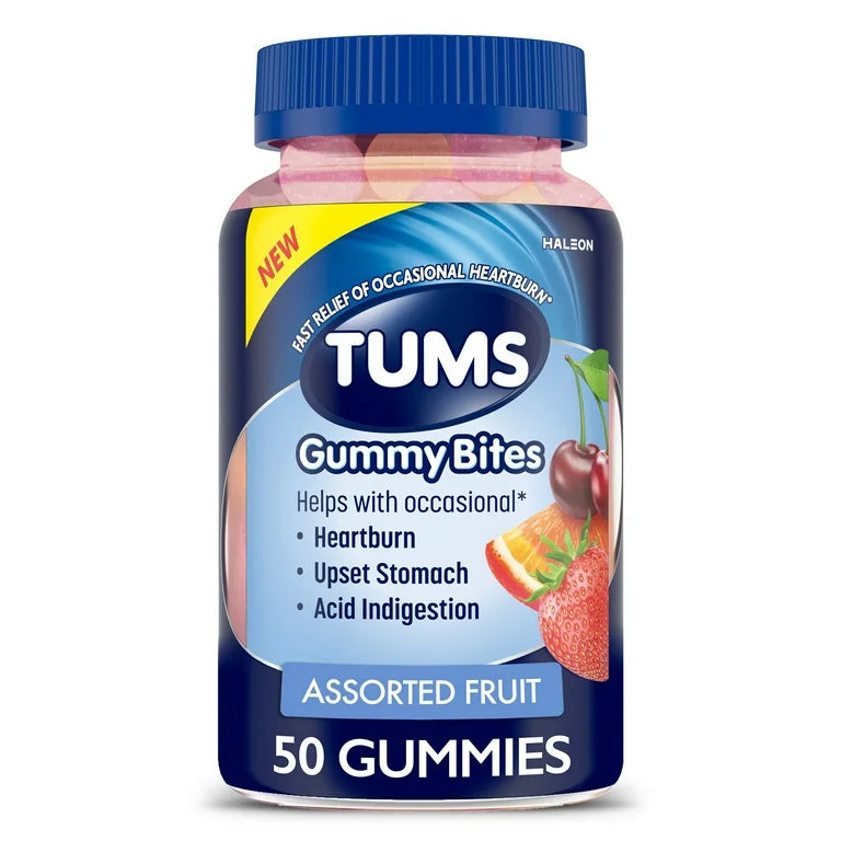 PREVENTA - Tums Ultra Strength Tabletas Antiácidas para Aliviar la Acidez Estomacal, Frutal 50 Gomitas