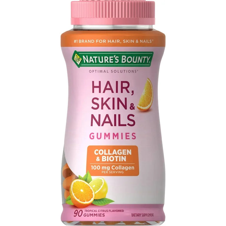 PREVENTA - Nature's Bounty Vitamina para Cabello, Piel y Uñas con Colágeno y Biotina, Multivitamina para Mujeres- 90 Gomitas