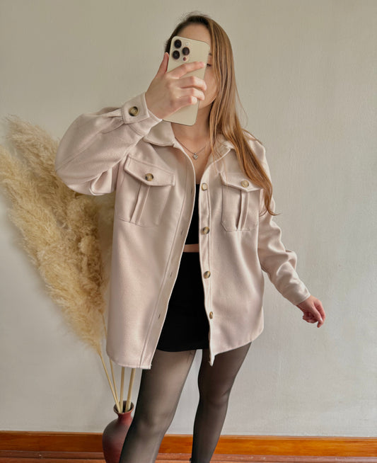 Chaqueta paño crema