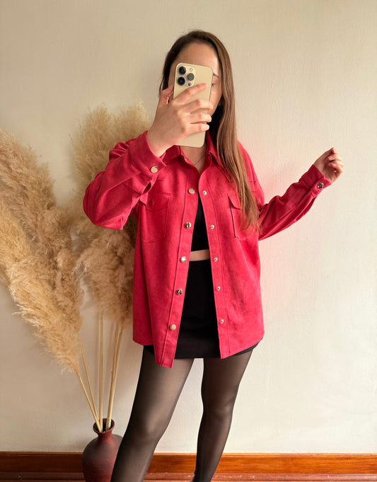 Chaqueta gamuza rojo
