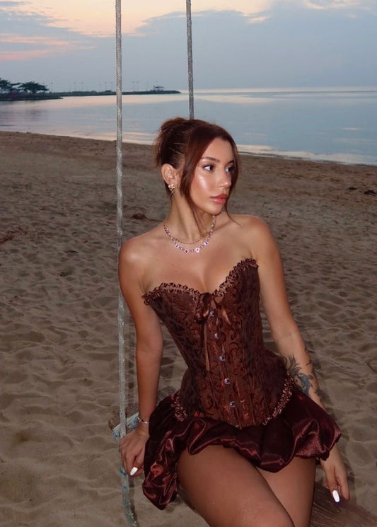Corset Victoriano café