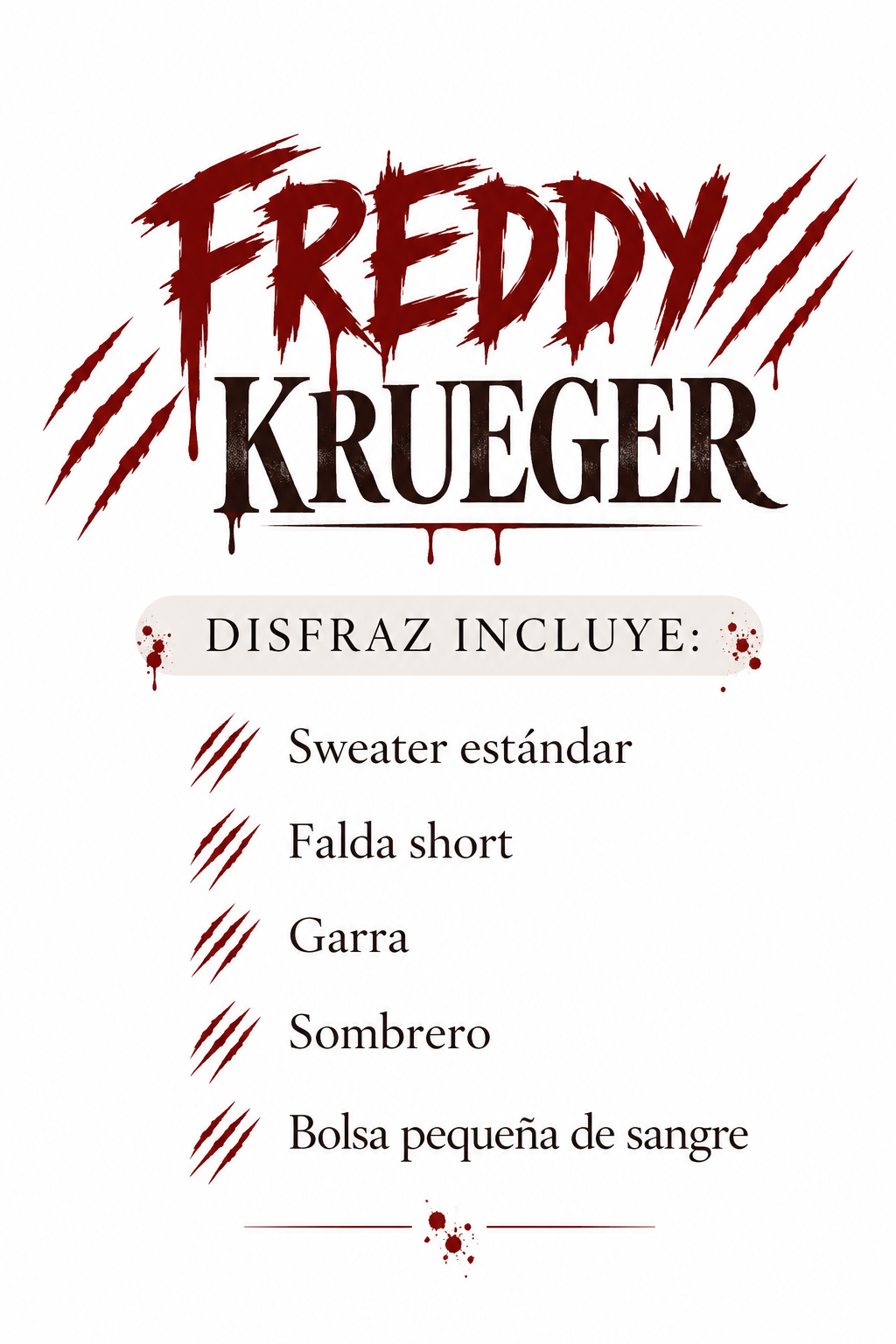 Disfraz Freddy Krueger Imagen secundaria del producto