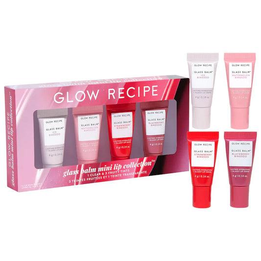 PREVENTA - SET MINI GLASS BALM LIP COLLECTION GLOW RECIPE