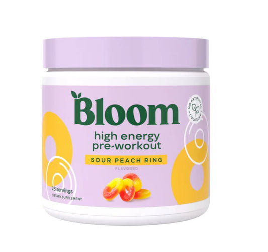 PREVENTA - BLOOM PRE WORKOUT SOUR PEACH RING 25 SERVINGS