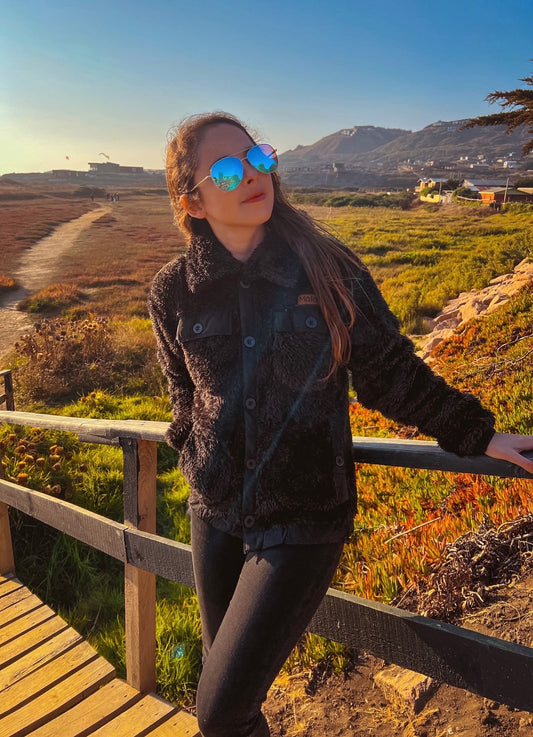 Chaqueta peludo abotonado Malága