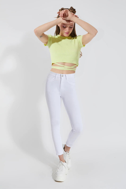 Jeans paradise blanco High waist