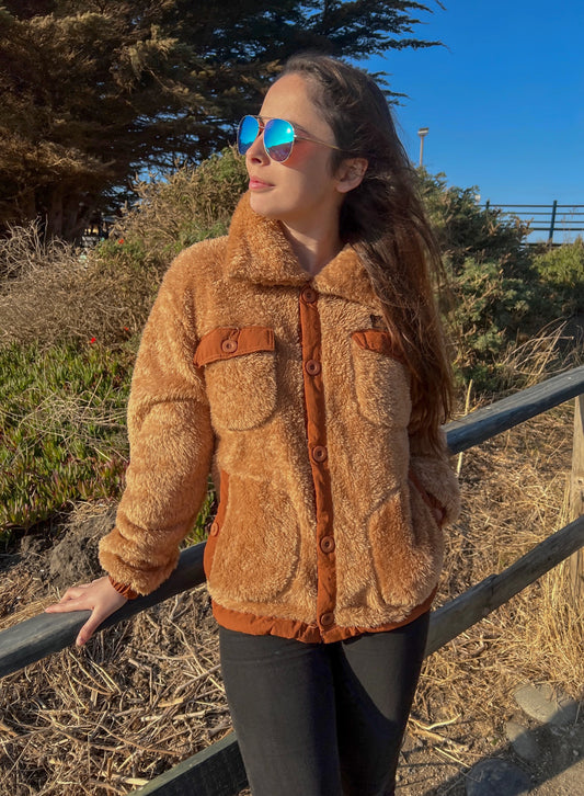 Chaqueta peludo abotonado Malága